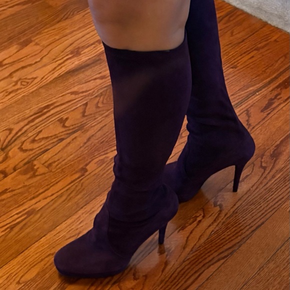 Stuart Weitzman Purple Over-the-Knee Suede Boots - Picture 8 of 8